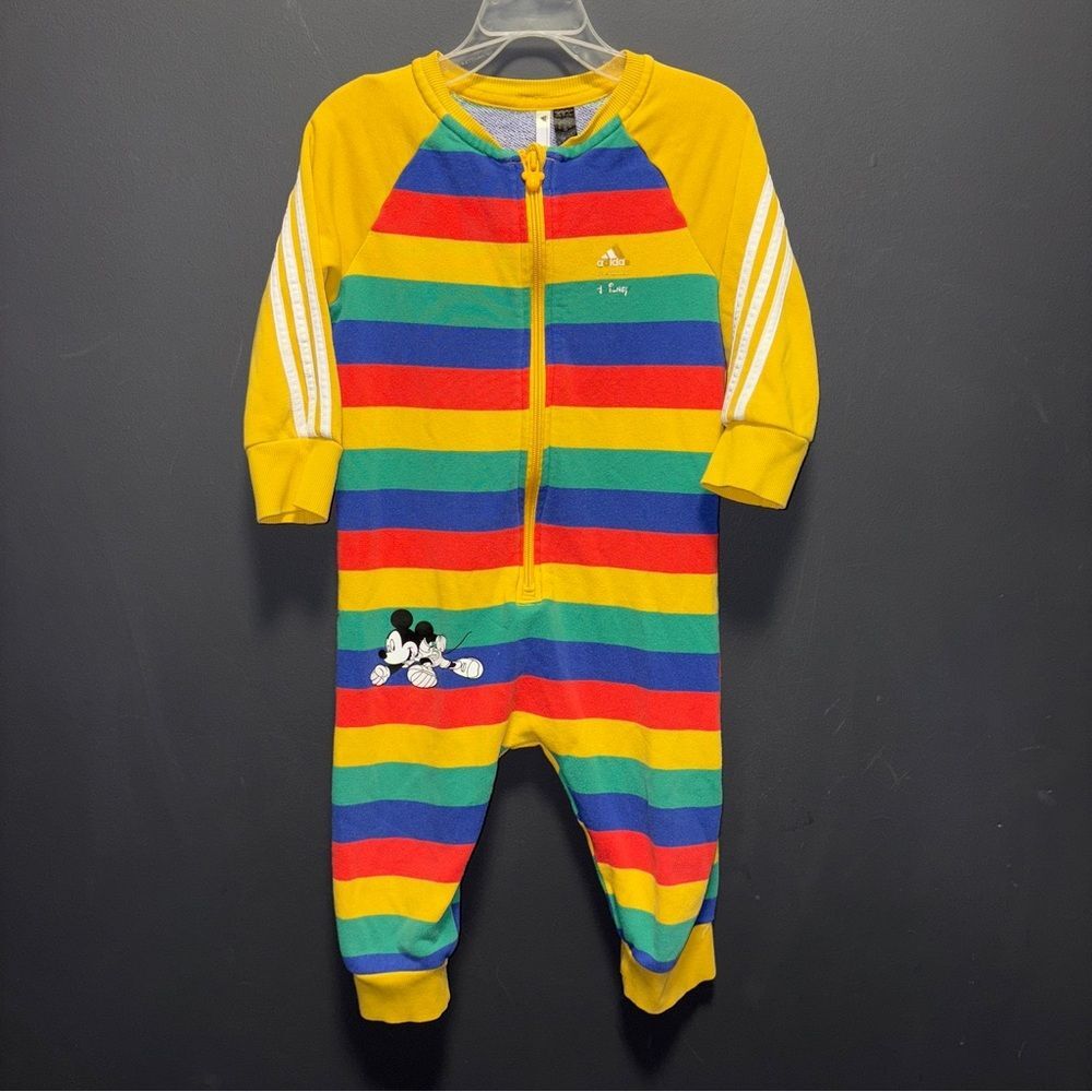 Adidas X Disney Mickey Mouse Colorful Striped Kids One Piece Toddler 18-24m